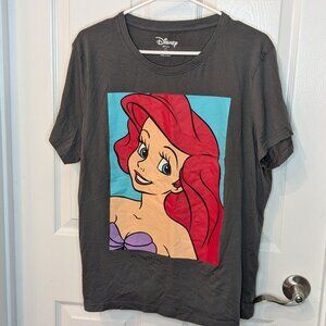 Primark x Disney Little Mermaid Ariel Tee Dark Grey Size Large